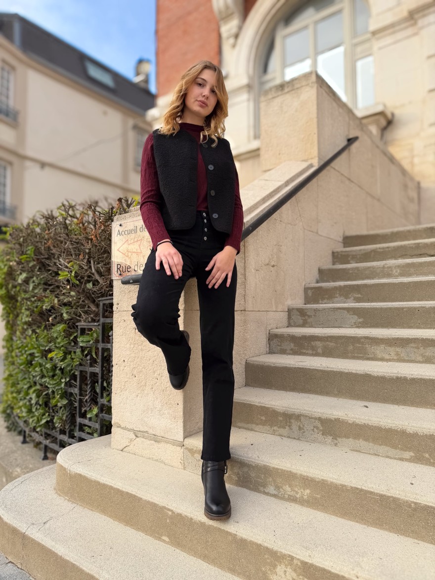 Sous Pull Col Cheminée Bordeaux | Marina & Paloma