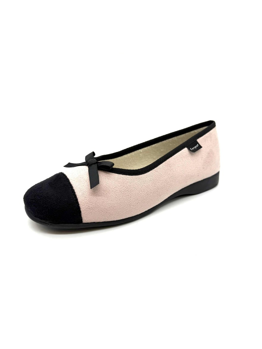 Chausson Fargeot Natif Ballerine Rose & Noir | Marina & Paloma