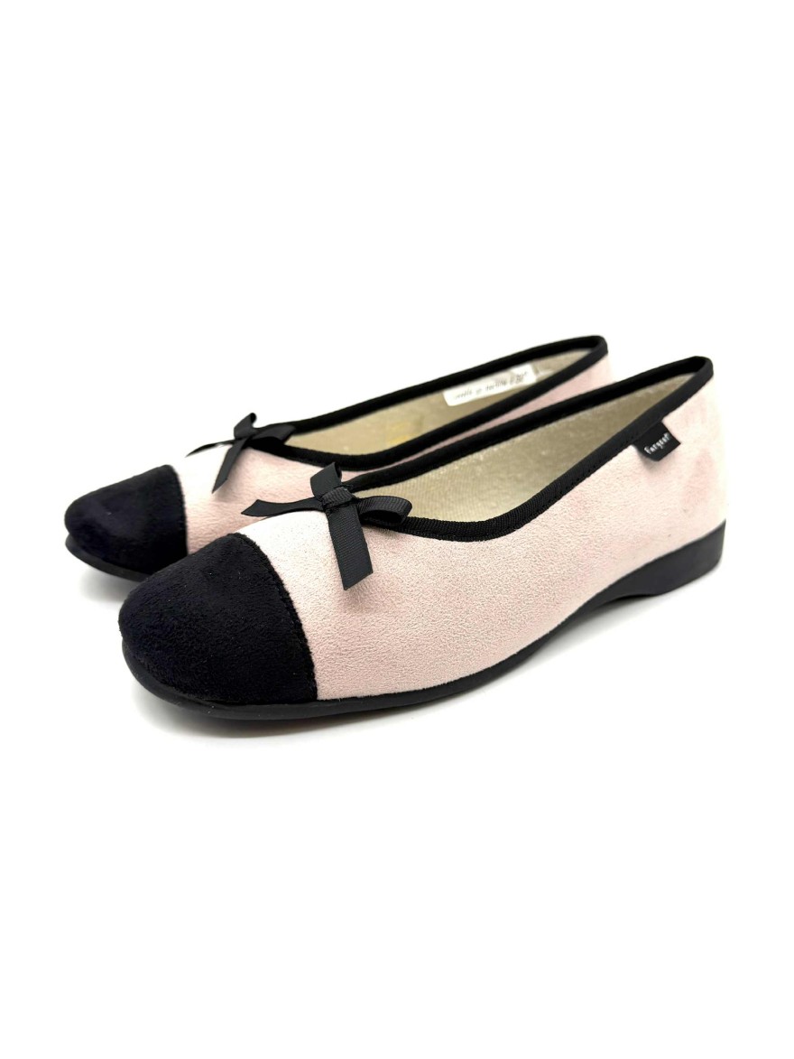 Chausson Fargeot Natif Ballerine Rose & Noir | Marina & Paloma