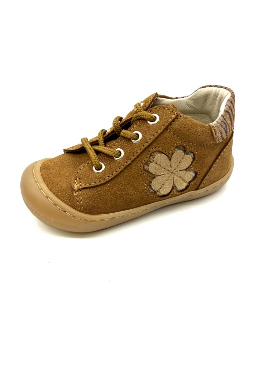 Bottillon Bellamy Elisa Marron | Chaussures Montantes Bébé Suédine Fleur