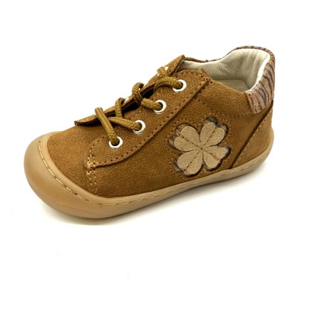 Bottillon Bellamy Elisa Marron | Chaussures Montantes Bébé Suédine Fleur