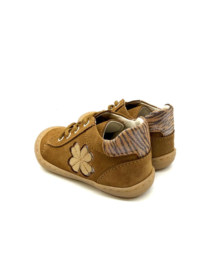 Bottillon Bellamy Elisa Marron | Chaussures Montantes Bébé Suédine Fleur