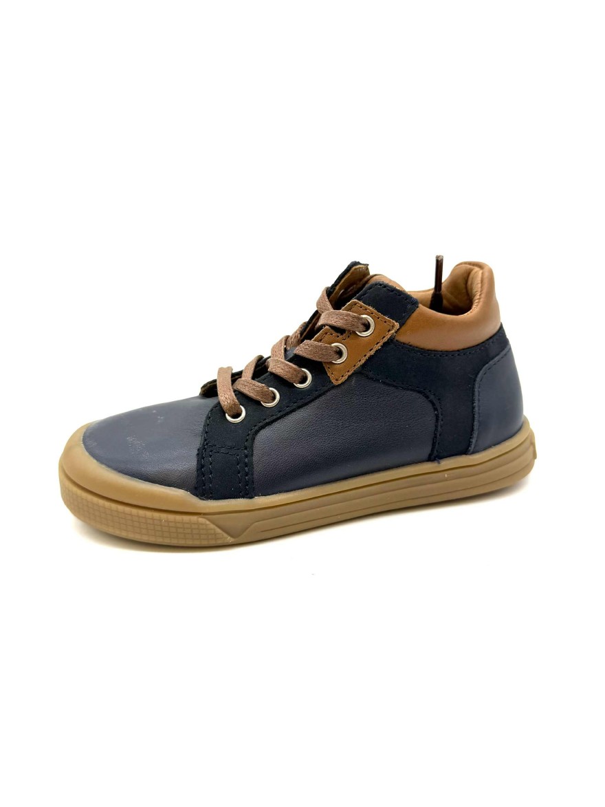 Bellamy Lucky Garçon | Baskets Montantes Bleu Marine & Marron