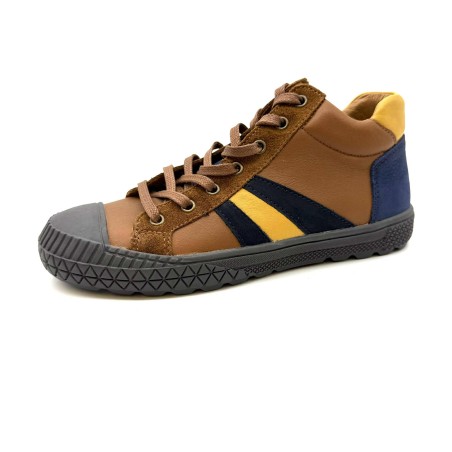 Chaussure Ivano Bellamy Garçon | Baskets Montantes Marron & Bleu Marine | Enfant