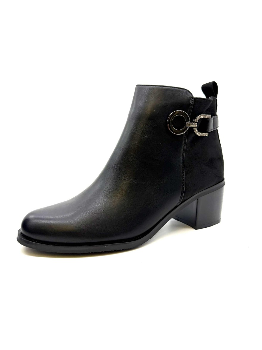 Bottine à Talon Féminine Noir | Talon Bloc Moyen | Chic et Confort