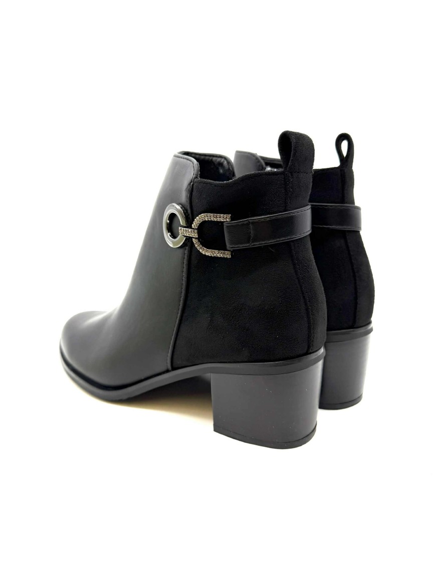 Bottine à Talon Féminine Noir | Talon Bloc Moyen | Chic et Confort