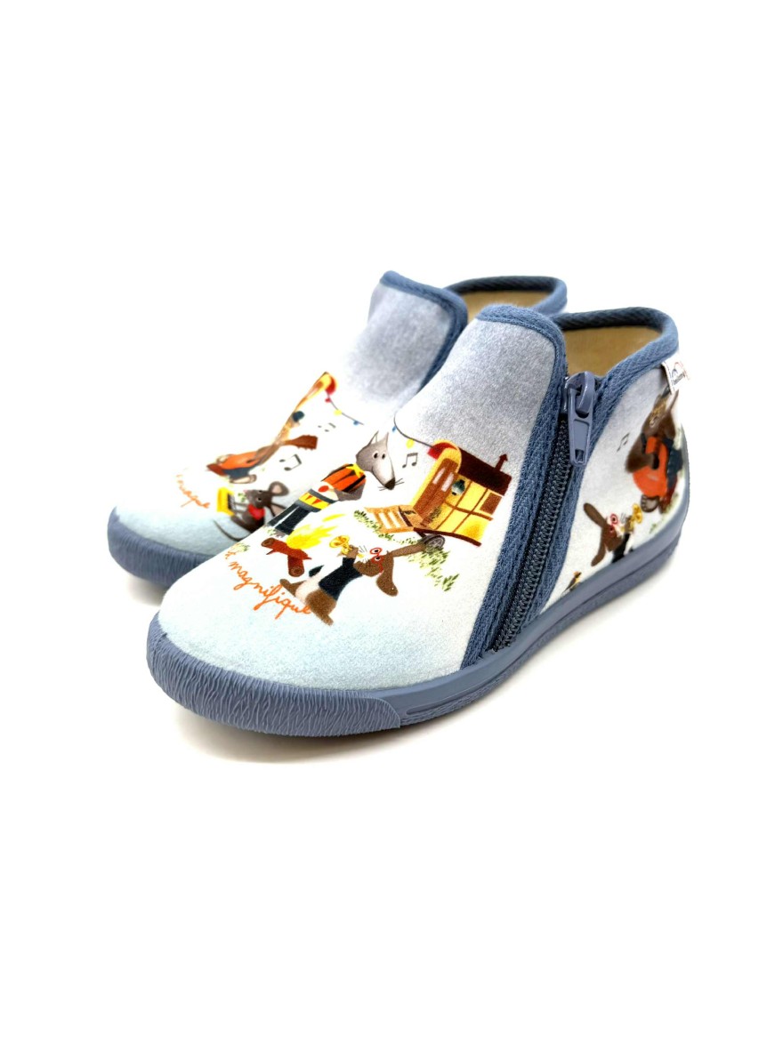 Chausson Bellamy Pong Garçon | Ours Musicien & Souris | Marina & Paloma