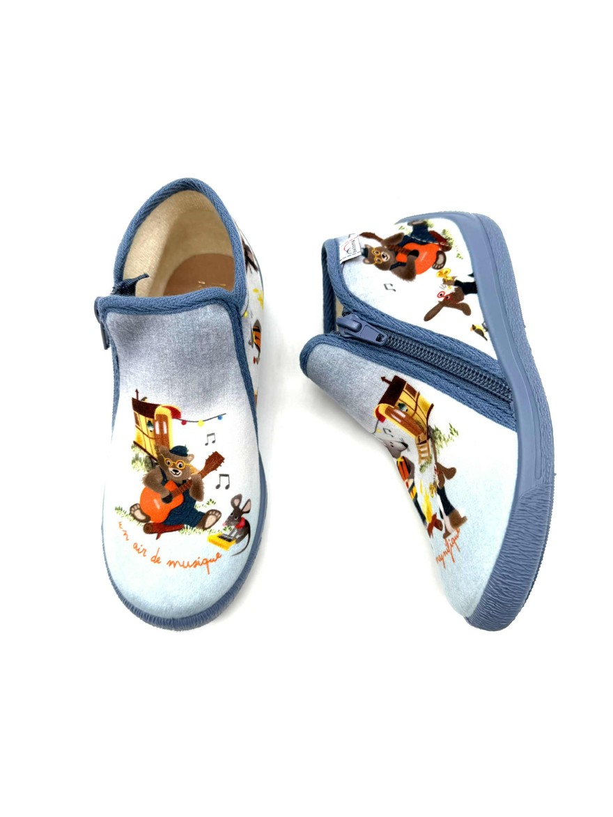 Chausson Bellamy Pong Garçon | Ours Musicien & Souris | Marina & Paloma