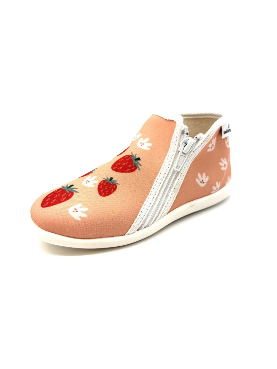 Chausson Bellamy Taupe Fille | Fraises & Lapins | Marina & Paloma