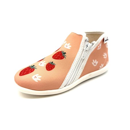 Chausson Bellamy Taupe Fille | Fraises & Lapins | Marina & Paloma