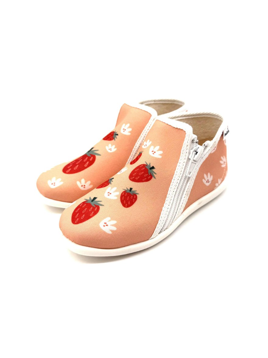 Chausson Bellamy Taupe Fille | Fraises & Lapins | Marina & Paloma