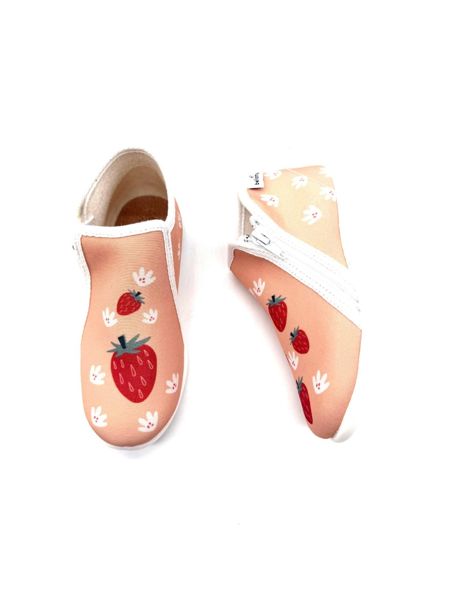 Chausson Bellamy Taupe Fille | Fraises & Lapins | Marina & Paloma