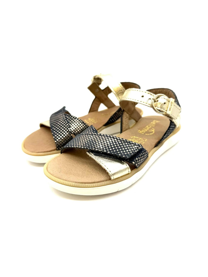 Nu pied fille Bellamy Cuvac doré et noir | Marina & Paloma
