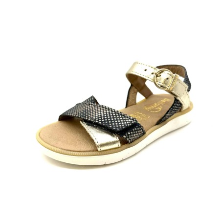 Nu pied fille Bellamy Cuvac doré et noir | Marina & Paloma