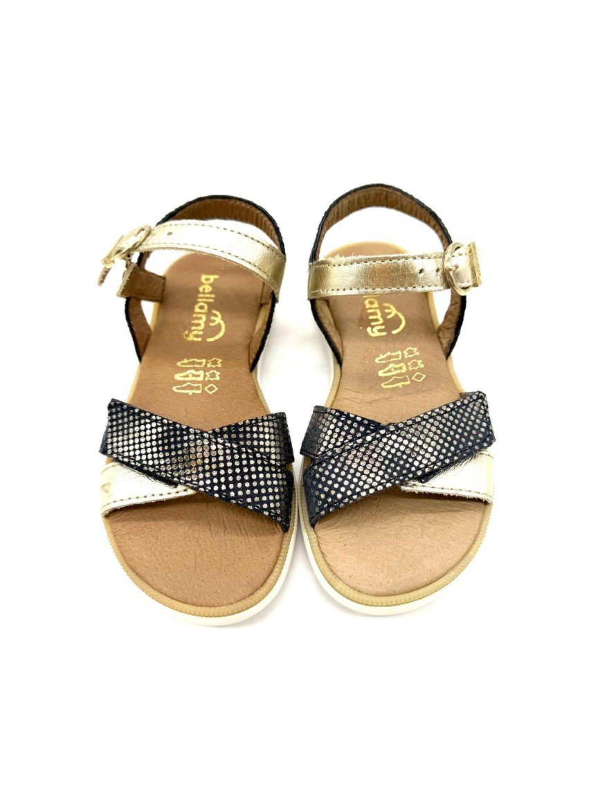 Nu pied fille Bellamy Cuvac doré et noir | Marina & Paloma
