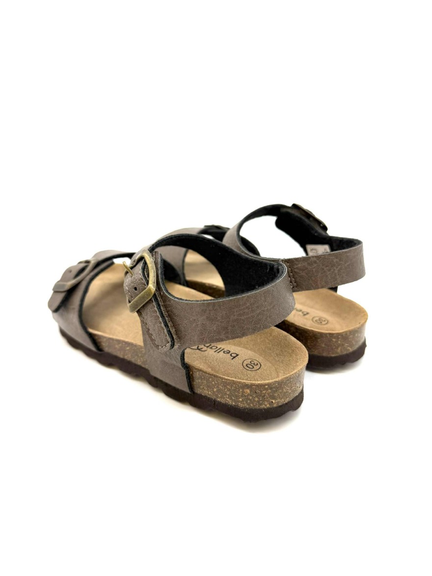 Nu Pied Bellamy SUN garçon : sandales cuir brunes | Marina & Paloma