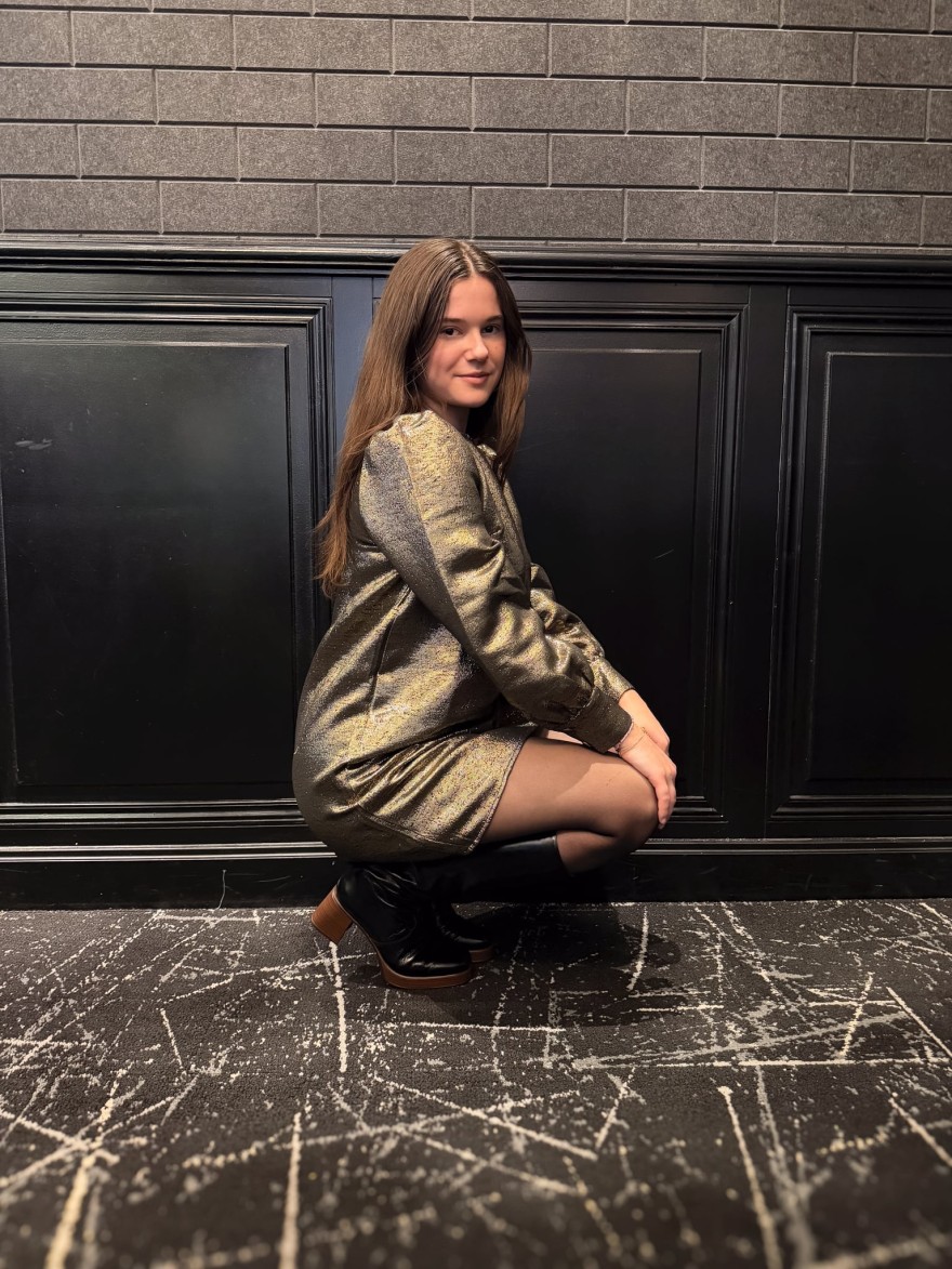 Robe Kilky Brillante Robe femme | Marina & Paloma – Doré éclatant