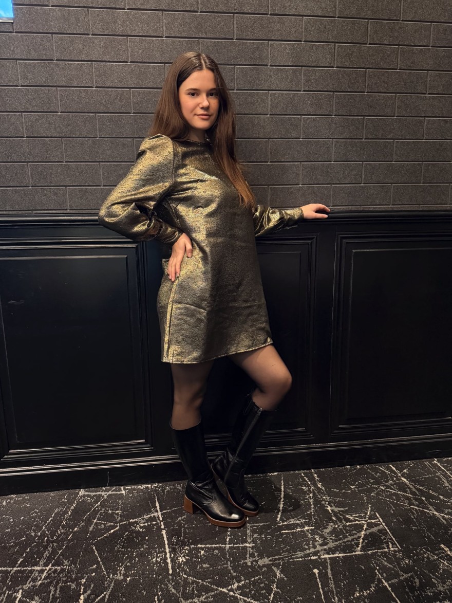 Robe Kilky Brillante Robe femme | Marina & Paloma – Doré éclatant