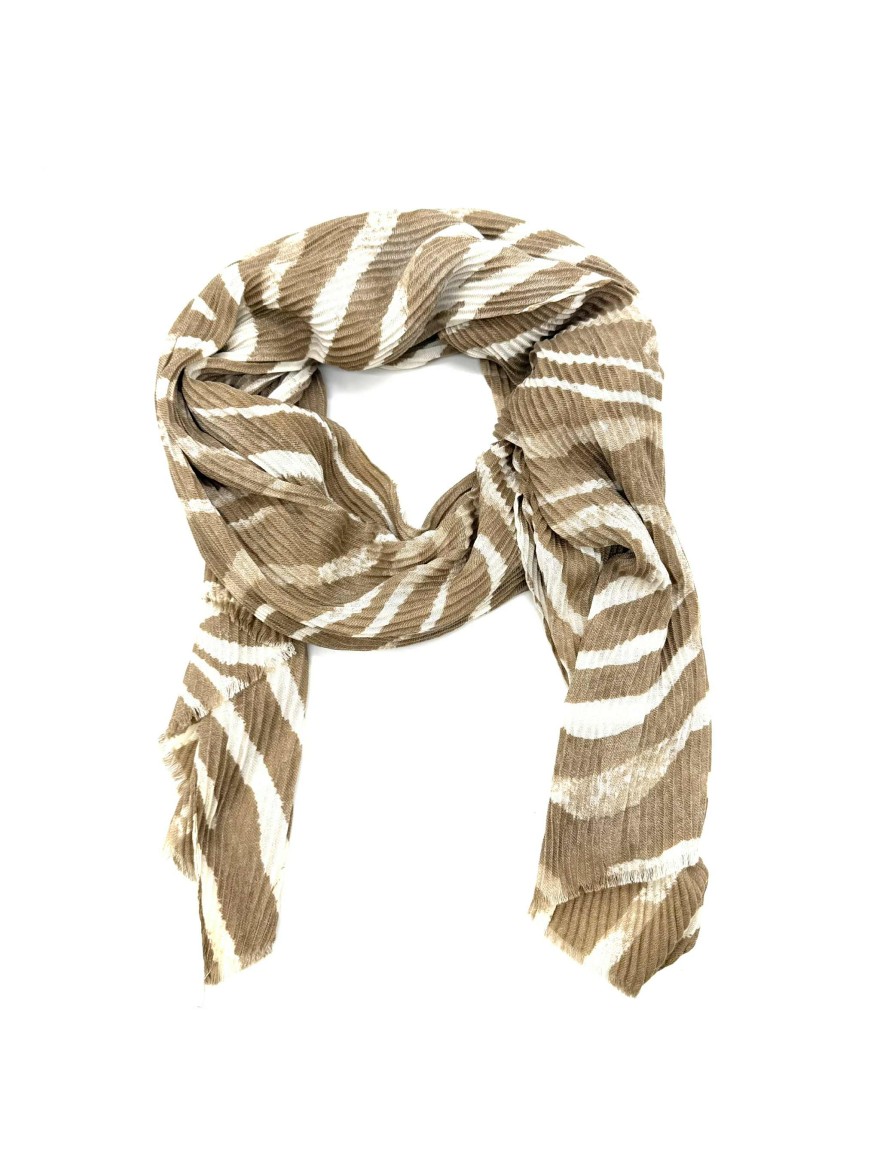 Foulard Hiver Foulard femme | Marina & Paloma – Rayures plissées chic