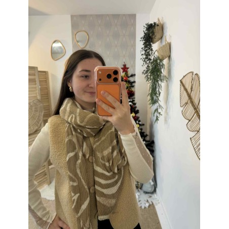 Foulard Hiver Foulard femme | Marina & Paloma – Rayures plissées chic