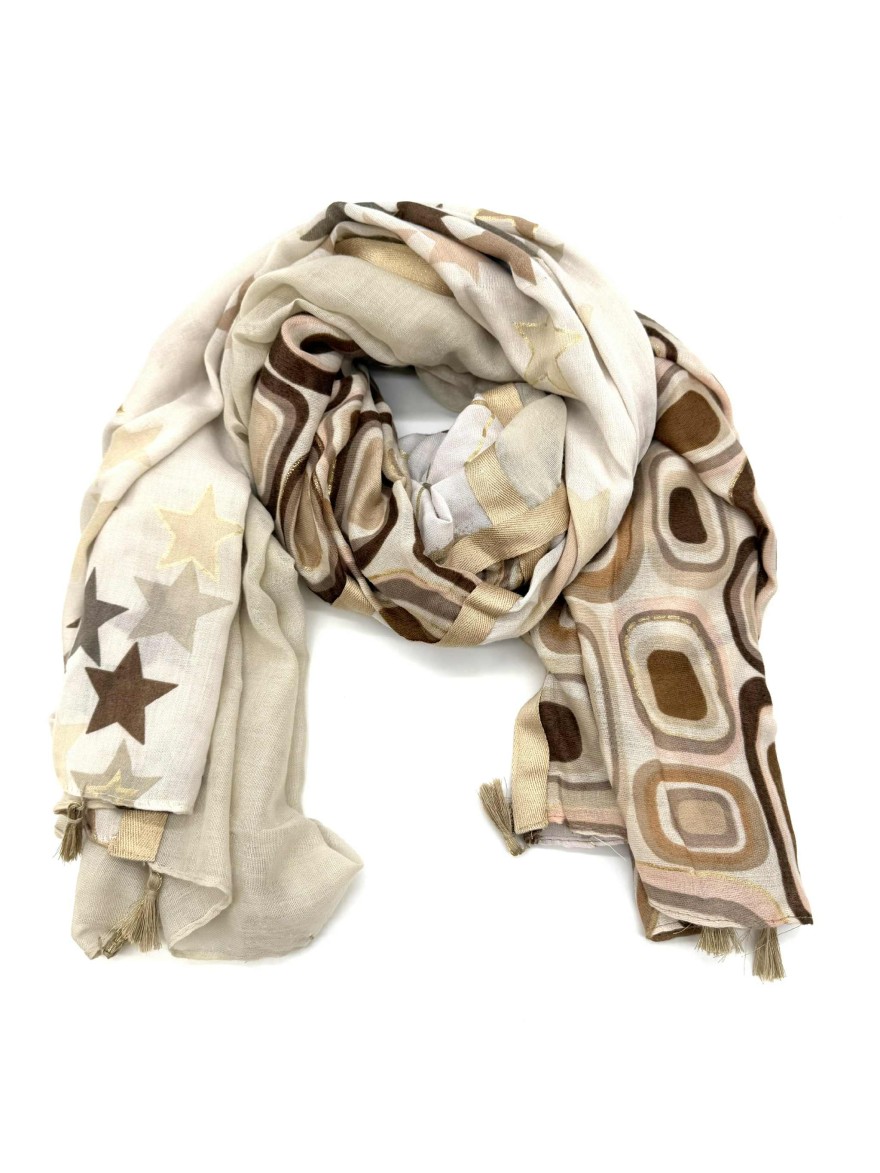 Cheich Patchwork Hiver femme | Écharpe étoiles rétro – Marina & Paloma