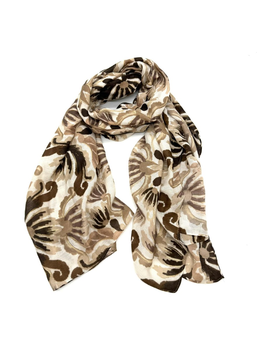 Foulard Style Baroque femme motif floral | Accessoire chic – Marina & Paloma
