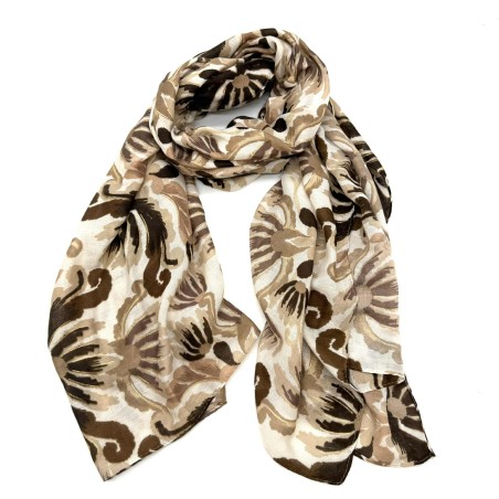 Foulard Style Baroque femme motif floral | Accessoire chic – Marina & Paloma