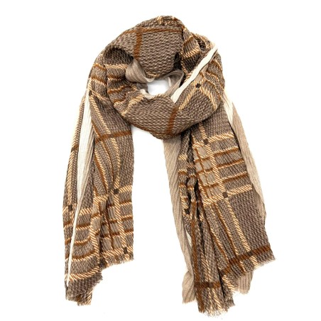 Foulard hiver carreaux femme | Écharpe cosy tartan automnal