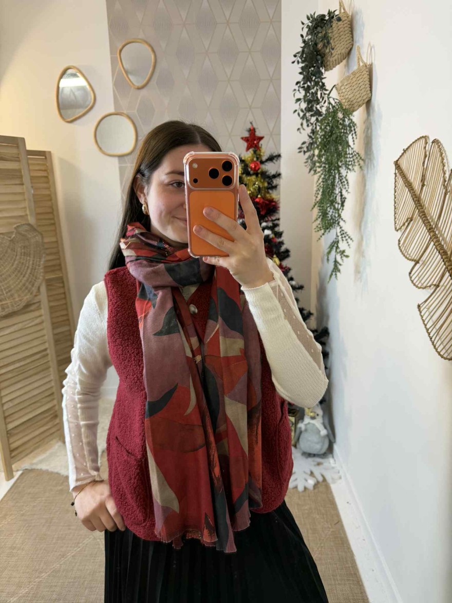 Foulard Hiver Femme – Abstraction colorée élégante | Marina & Paloma