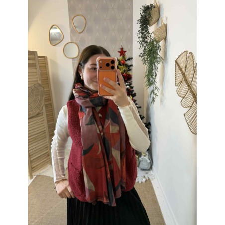 Foulard Hiver Femme – Abstraction colorée élégante | Marina & Paloma