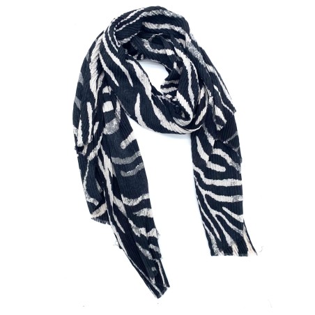 Foulard zébré noir et blanc | Marina & Paloma