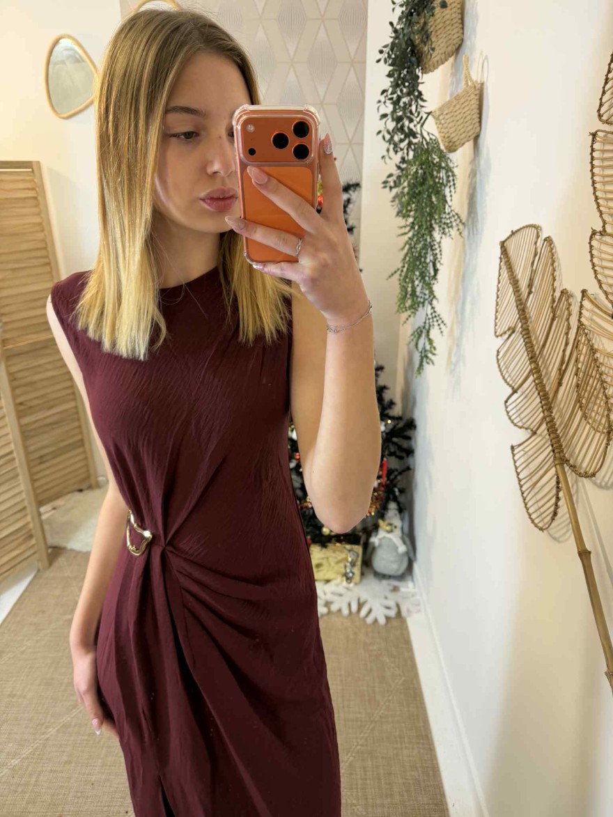 Robe Kilky Bordeaux Drapée | Marina & Paloma