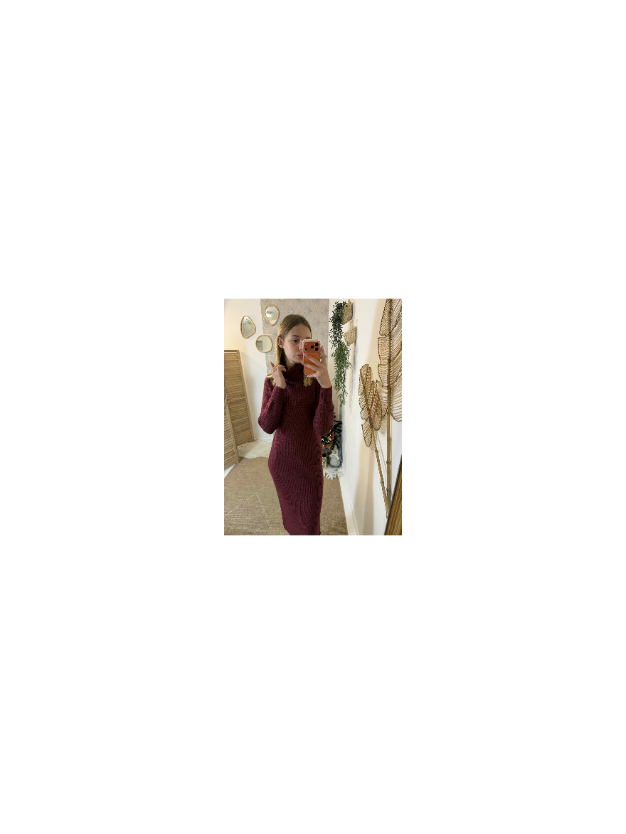 Robe longue bordeaux en maille | Marina & Paloma
