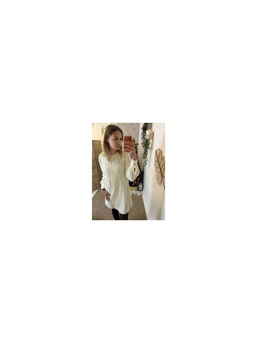 Robe pull torsadée écru | Marina & Paloma
