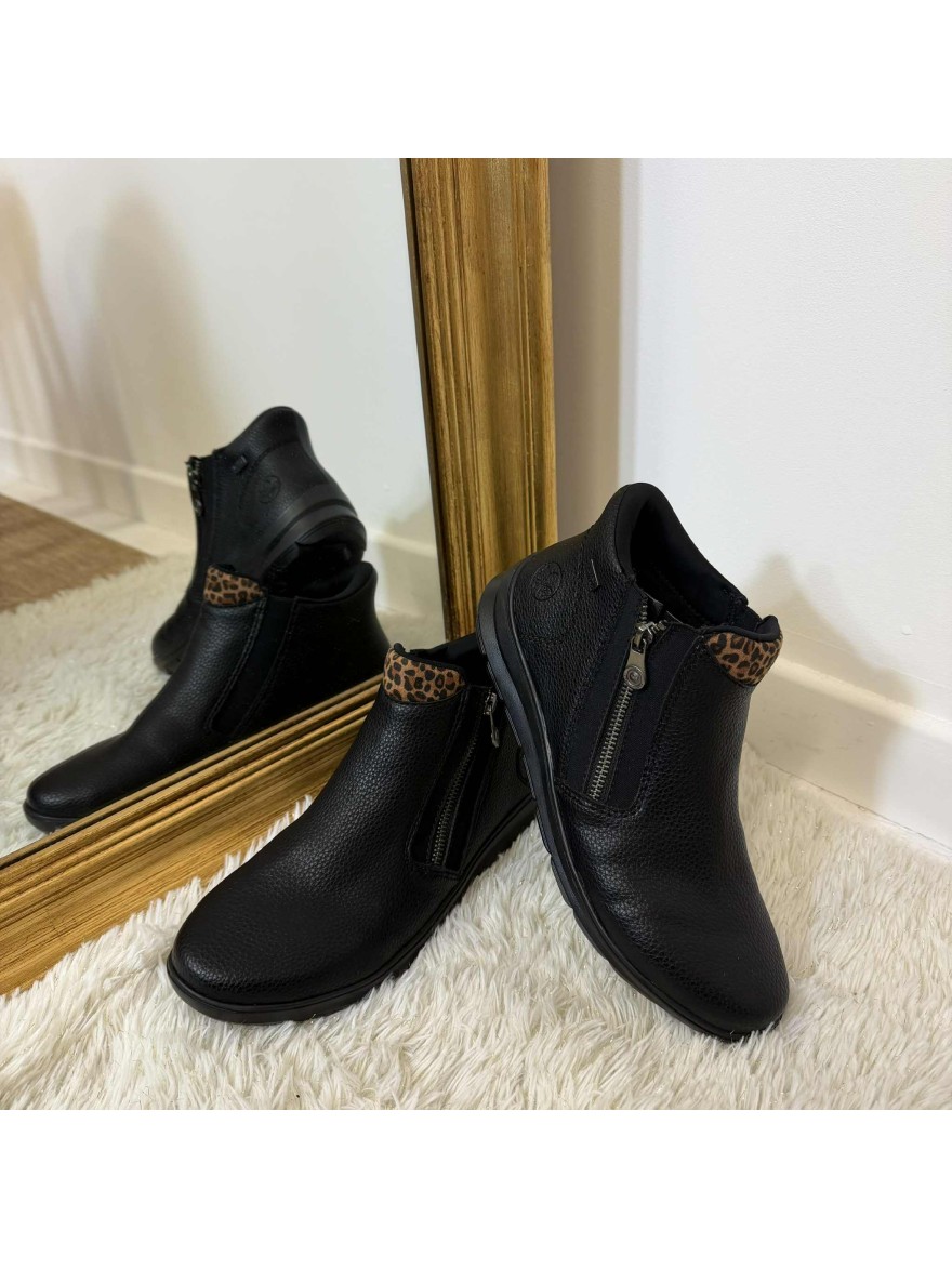 Bottine Rieker Z0059-00 – Confort & Style Noir | Marina & Paloma