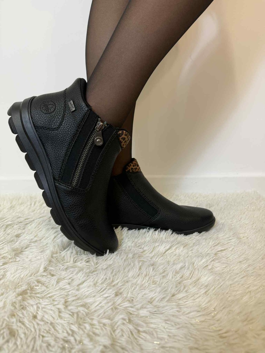 Bottine Rieker Z0059-00 – Confort & Style Noir | Marina & Paloma