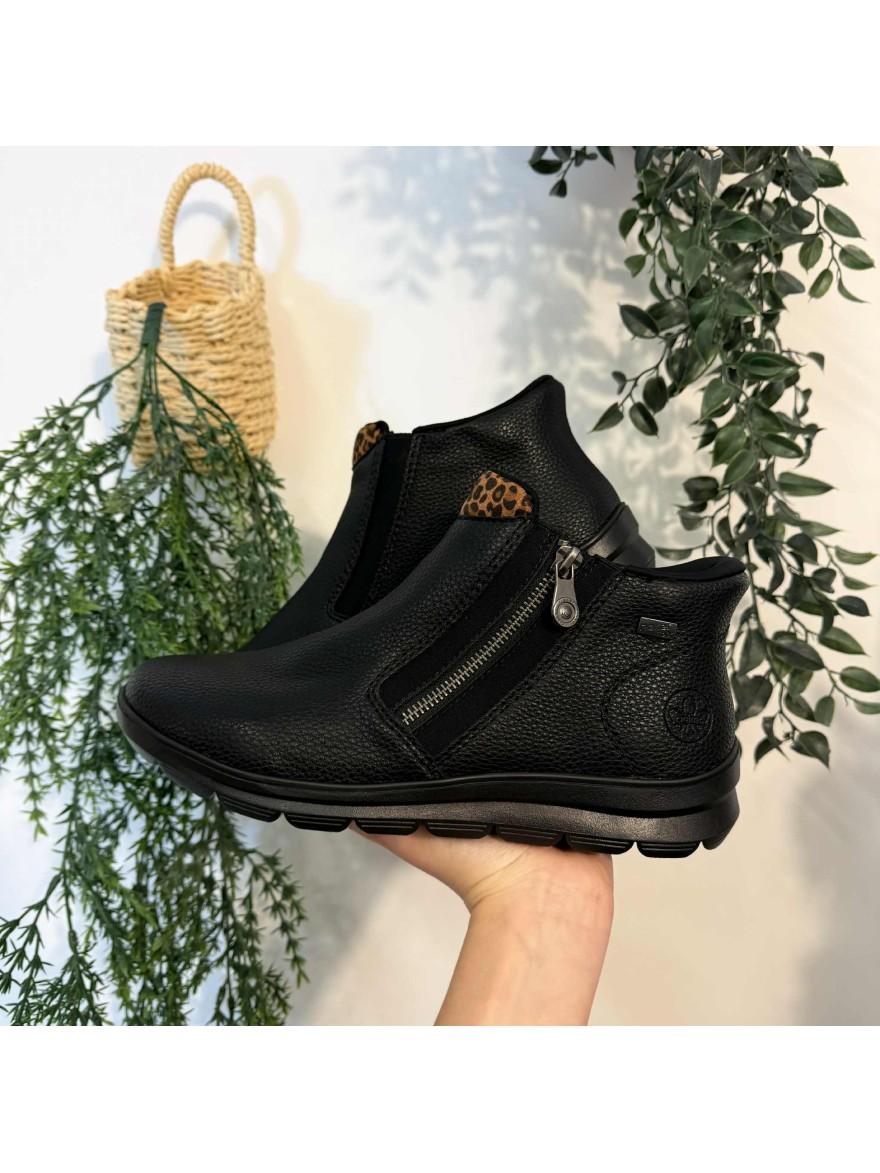 Bottine Rieker Z0059-00 – Confort & Style Noir | Marina & Paloma
