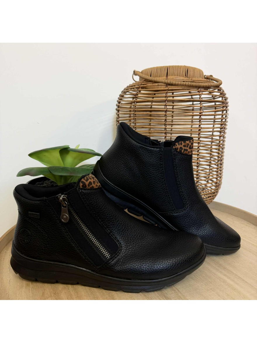 Bottine Rieker Z0059-00 – Confort & Style Noir | Marina & Paloma