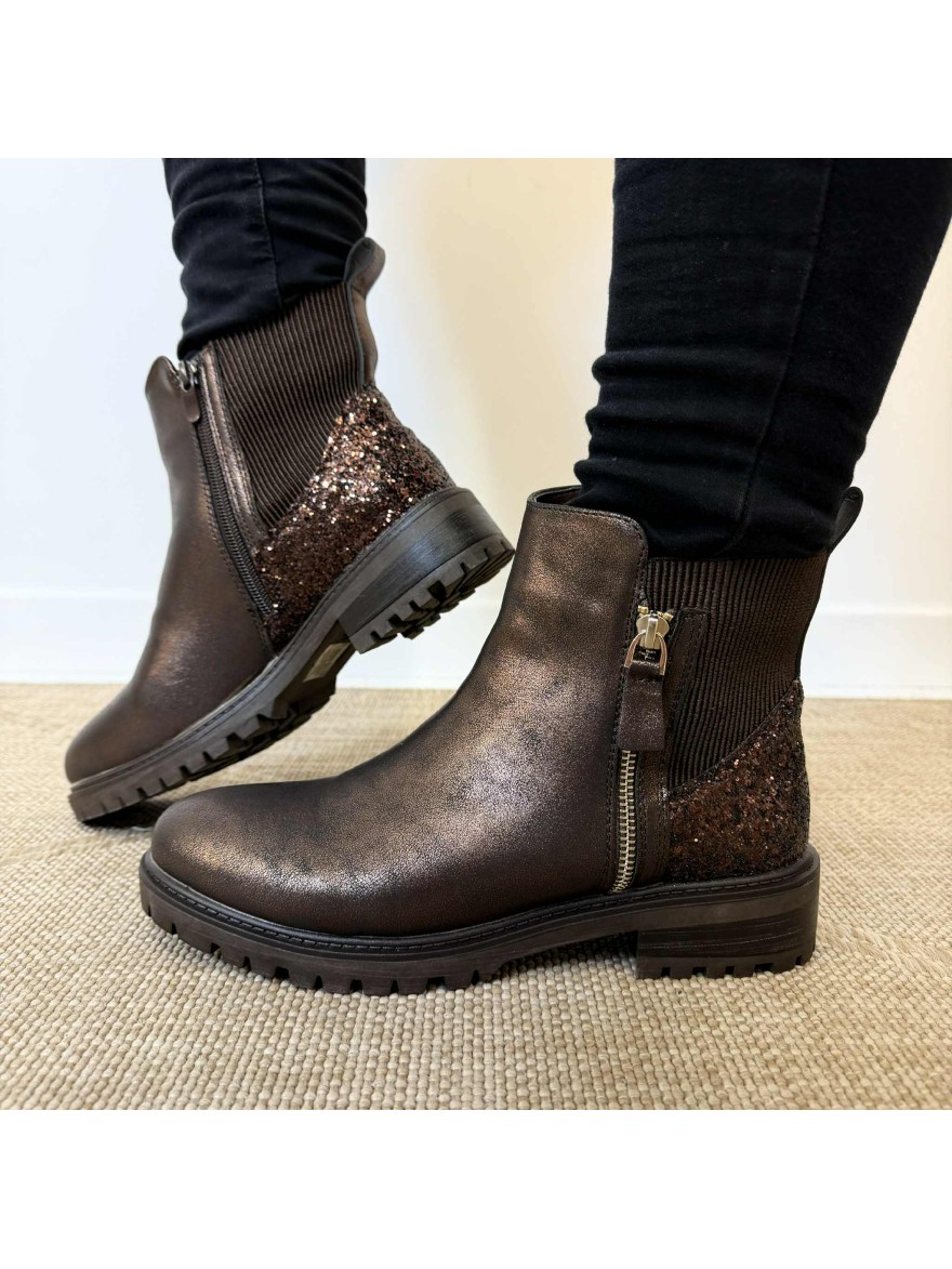 Bottine Hiver | Style cuir brun chic et robuste | Marina & Paloma