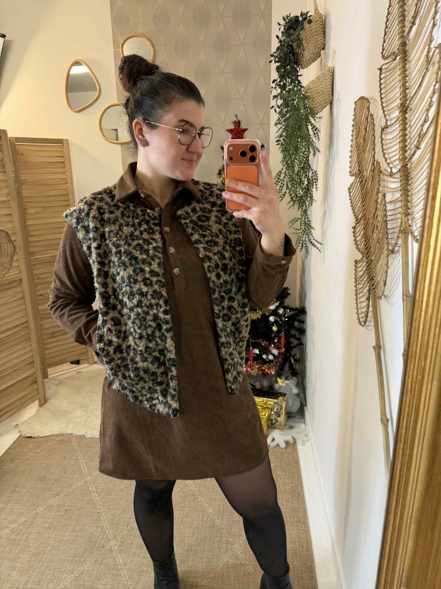 Gilet sans manche léopard Kilky | Marina & Paloma