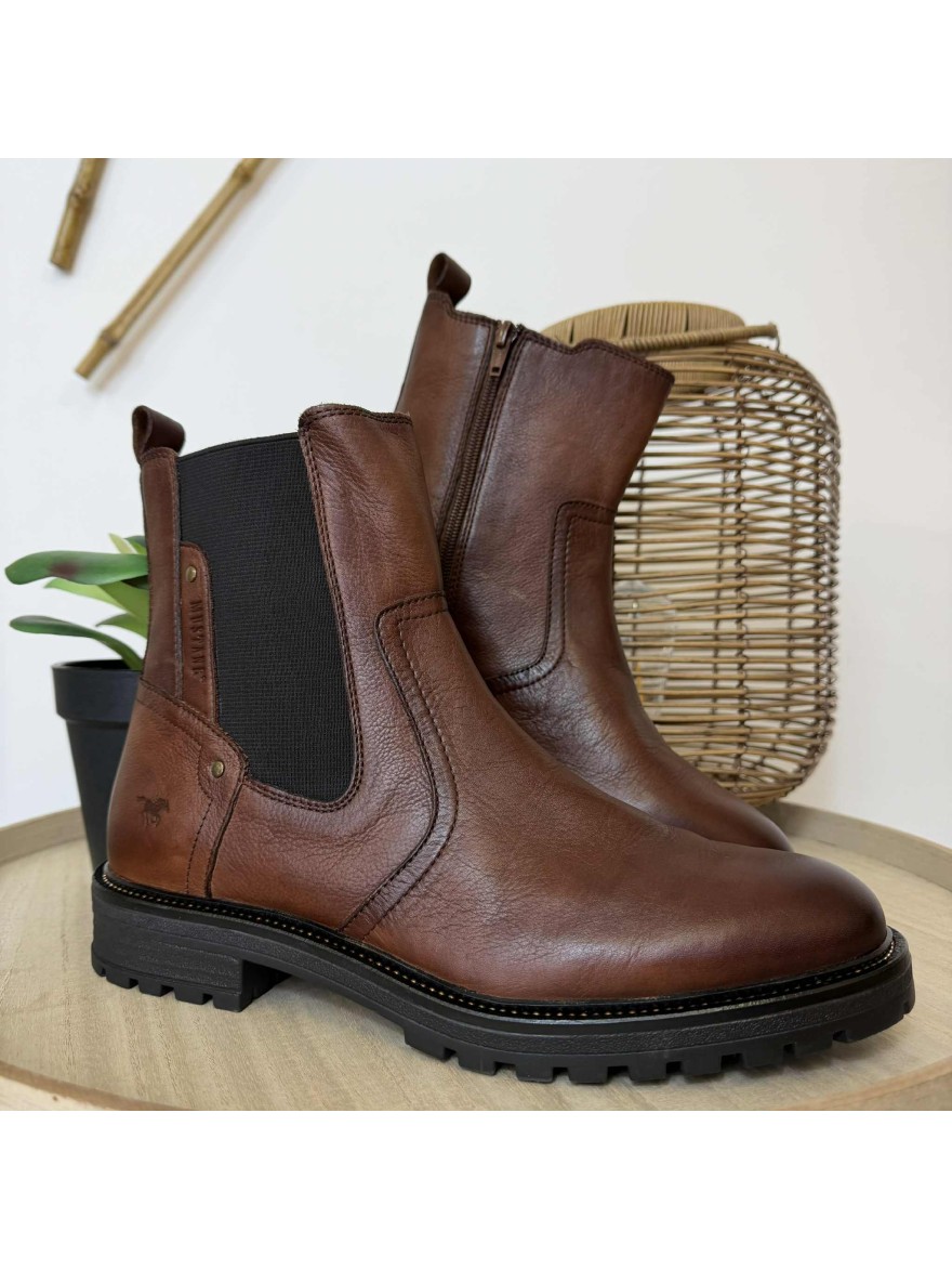 Bottine Chelsea Mustang Marron -50% | Marina & Paloma