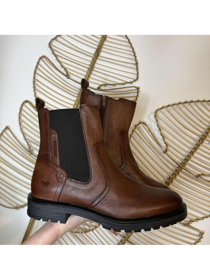 Bottine Chelsea Mustang Marron -50% | Marina & Paloma