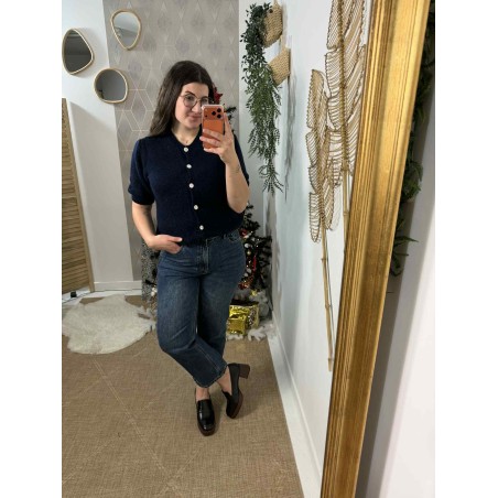 Jean Oraije Coupe Mom femme bleu denim | Marina & Paloma