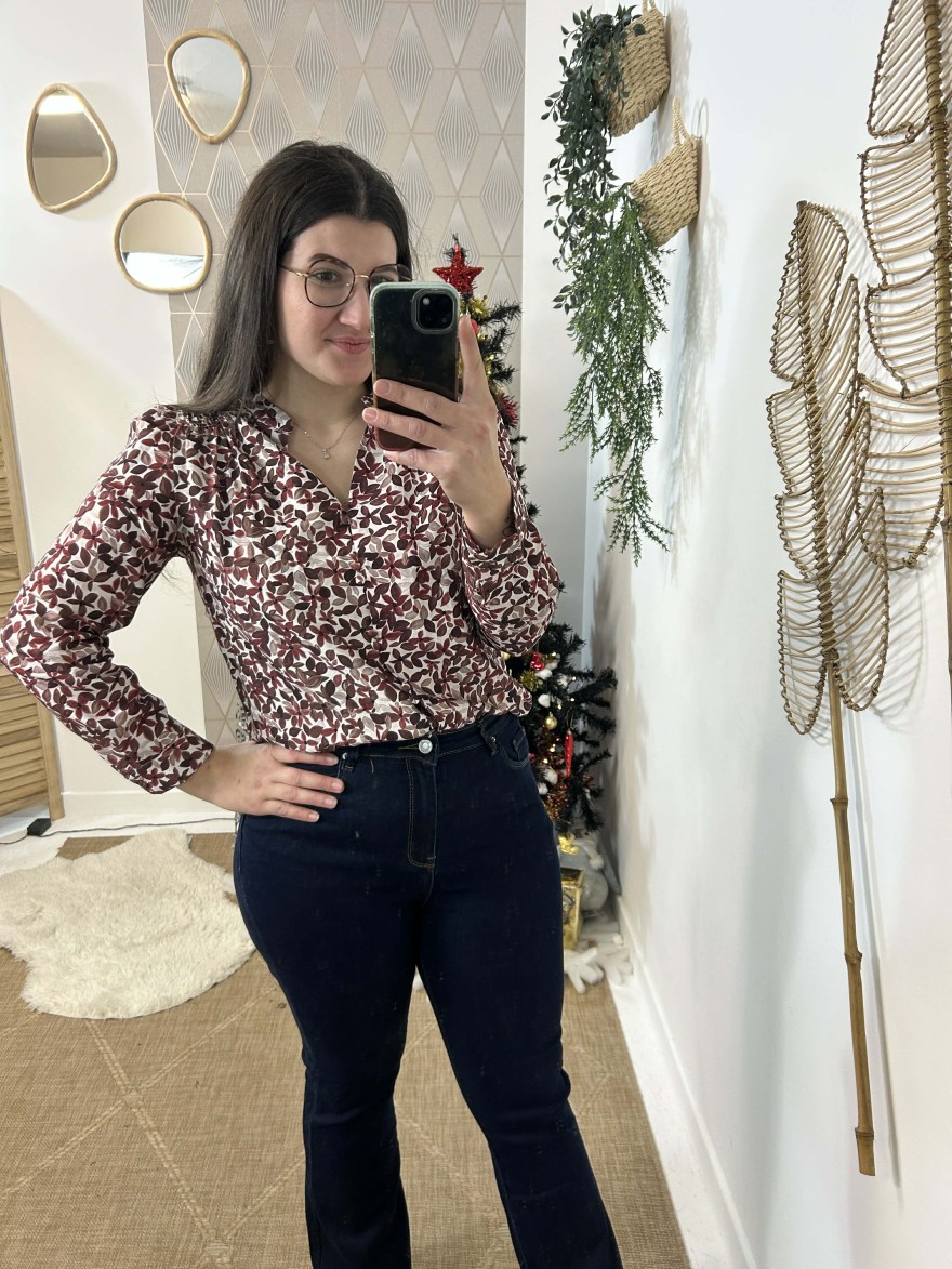 Chemise Emma Ella N6381 fleurie chic femme | Marina & Paloma