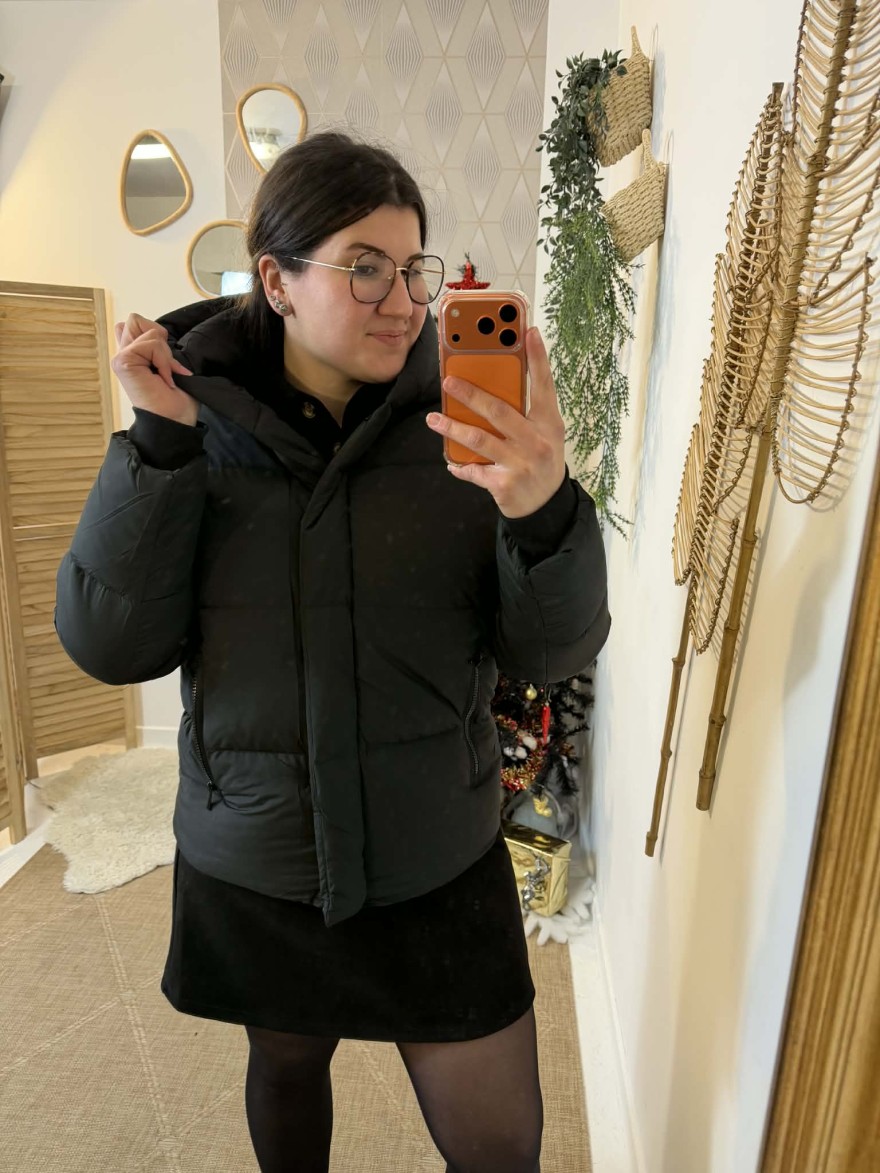 Doudoune courte noire mate femme | Marina & Paloma