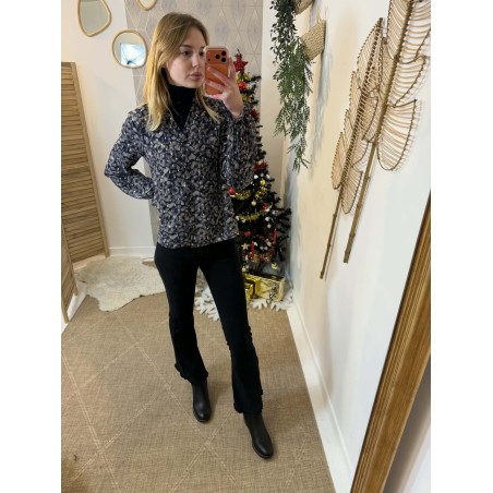 Sous-pull noir col montant seconde peau femme | Marina & Paloma