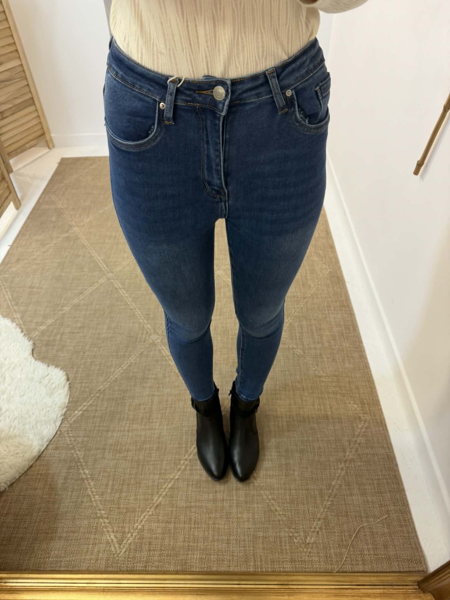Jean Skinny Bleu Foncé Mi-Haut | Marina & Paloma