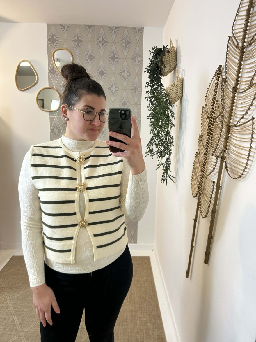 Pull Sans Manche Marinière Kilky Élégant Femme | Marina & Paloma