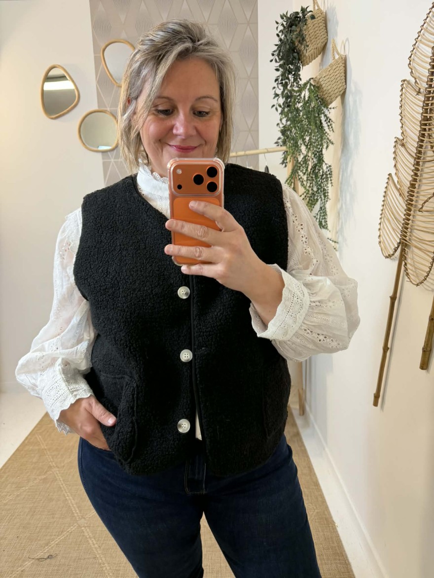 Gilet sans manches texturé élégant et structuré | Marina & Paloma