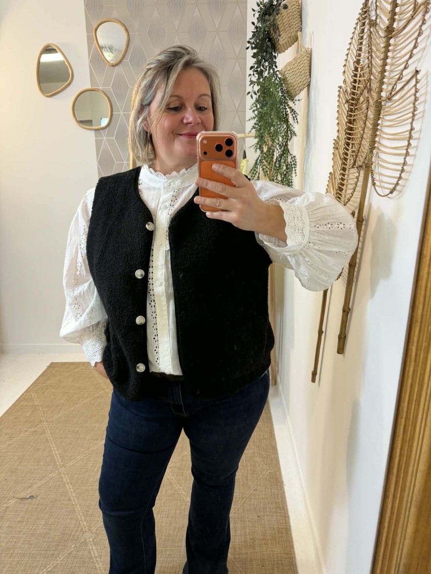 Gilet sans manches texturé élégant et structuré | Marina & Paloma